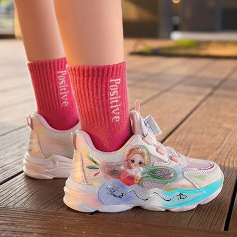 Frozen Magic: Disney Girls' Winter Sneakers , Breathable Design, and Leather Top for Stylish look! - IRRAKIDS