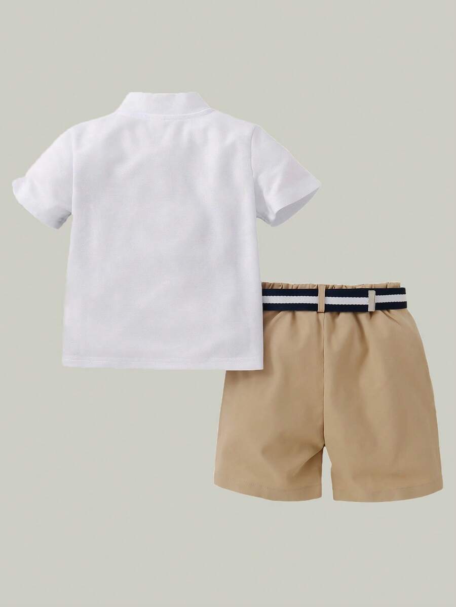 Boy's Stylish Two-Piece Horse Riding Embroidered Set for Spring & Summer "no belt"