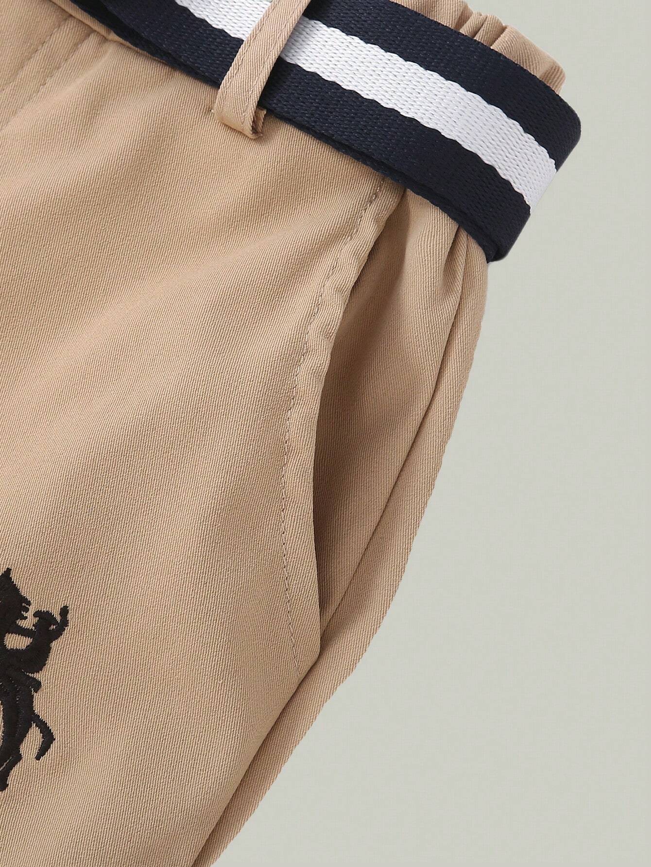 Boy's Stylish Two-Piece Horse Riding Embroidered Set for Spring & Summer "no belt"