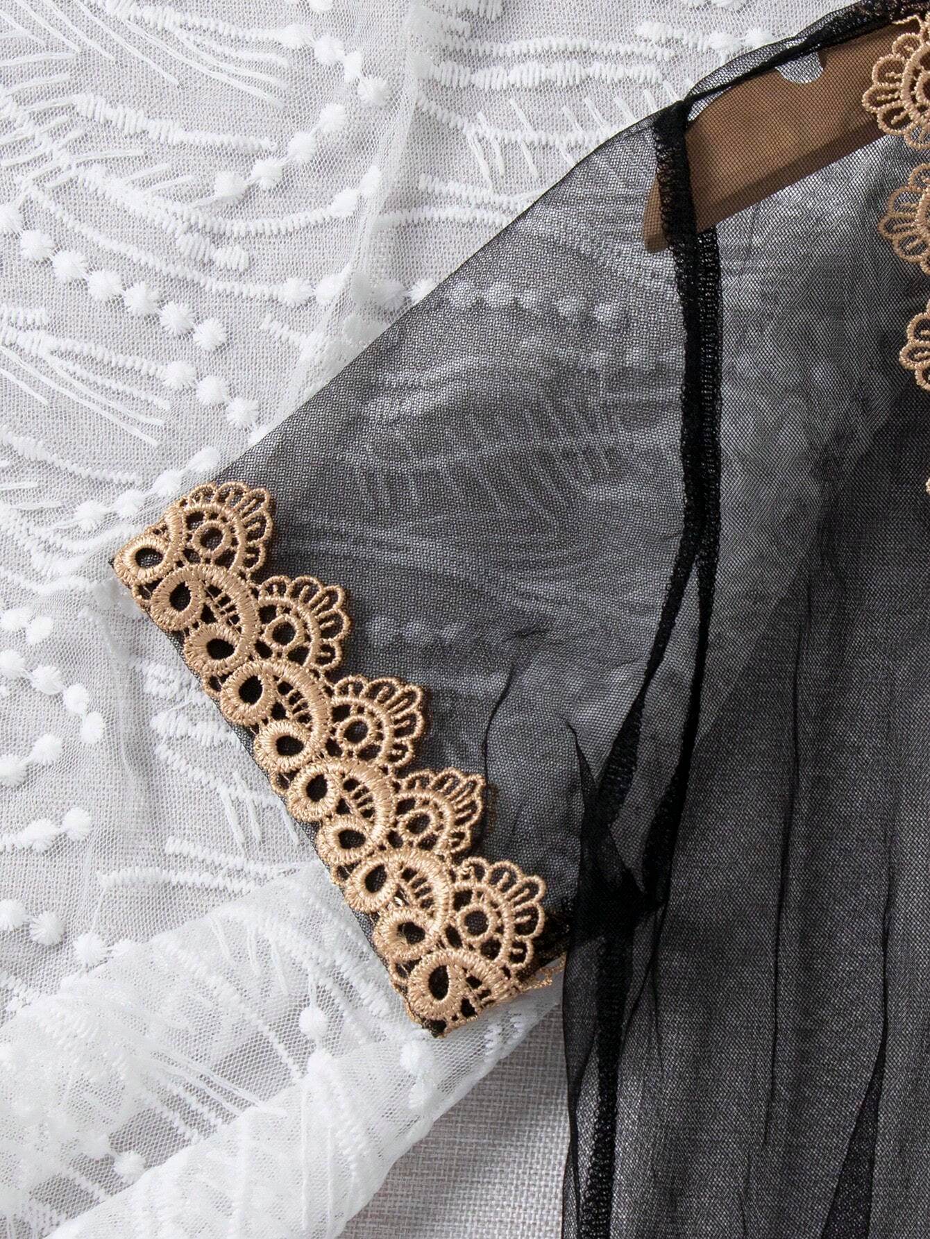 Lace Dreams: A Young Girl's Perspective Mesh Jacket and Slip Dress Ensemble - IRRAKIDS