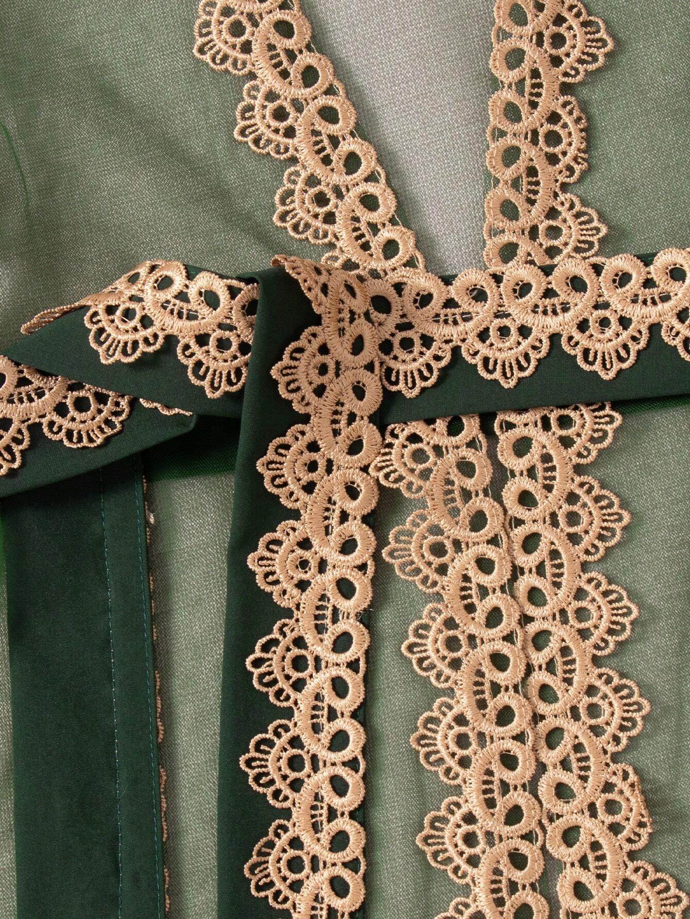 Lace Dreams: A Young Girl's Perspective Mesh Jacket and Slip Dress Ensemble - IRRAKIDS