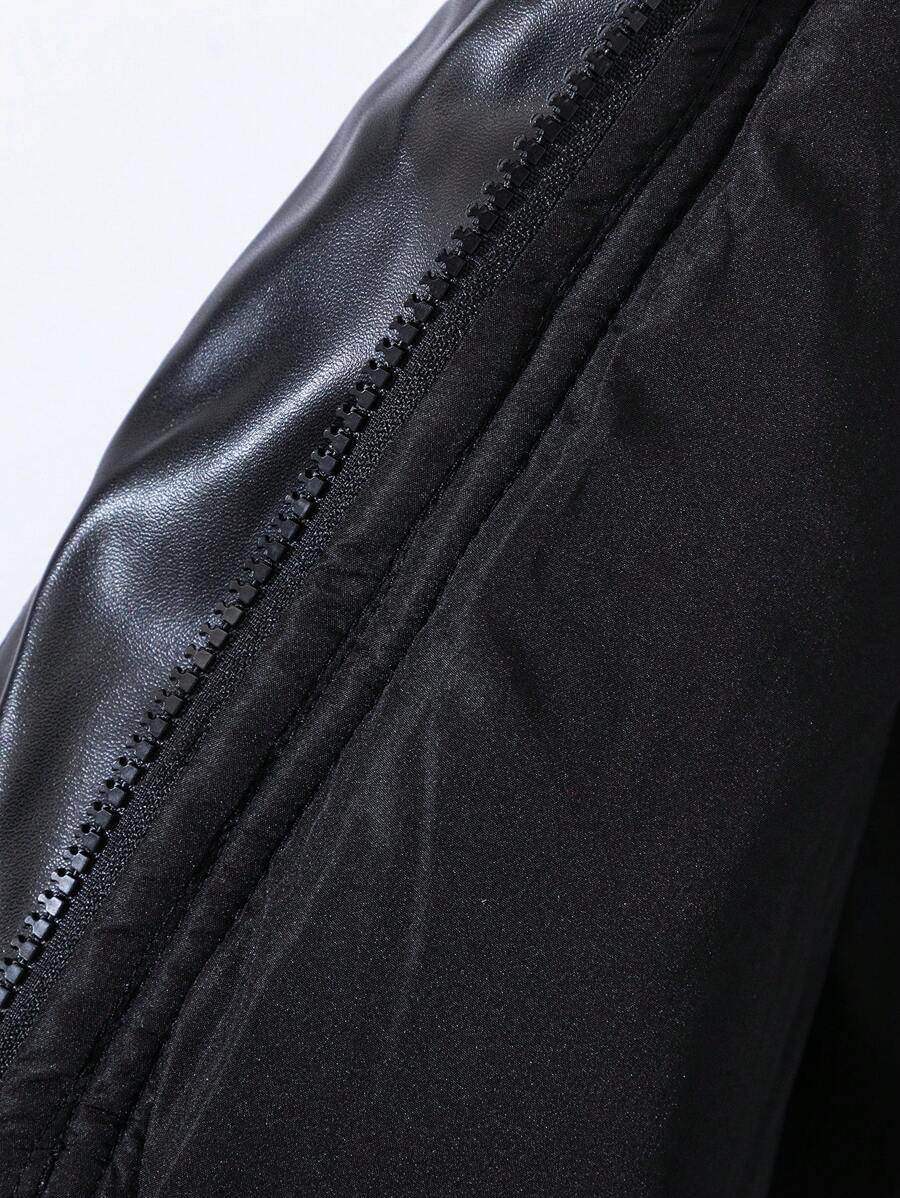 Winter Warmth Chic: Thick Padded PU Leather Vest - IRRAKIDS