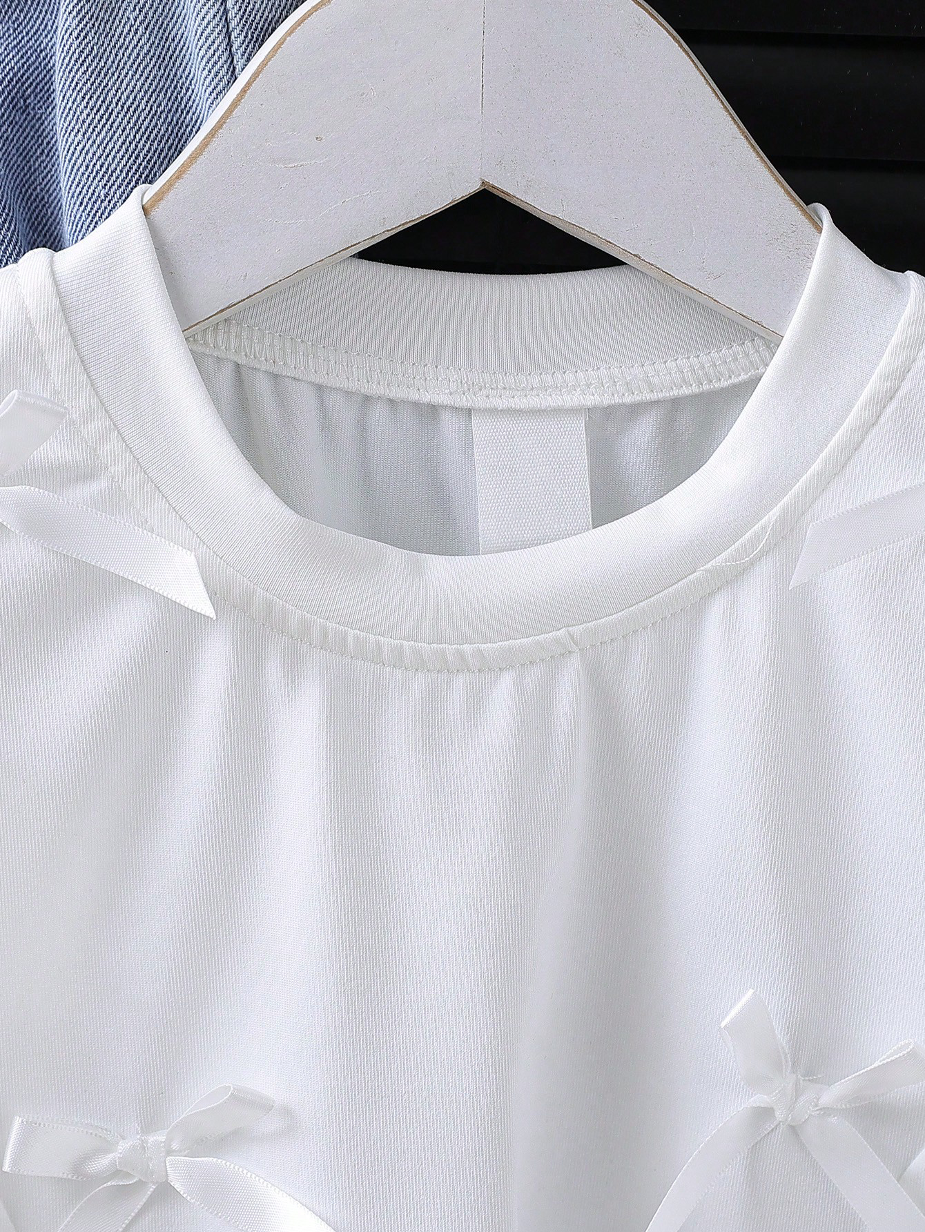 Ensemble 2 pièces d'été pour petite fille : haut à nœud et pantalon large en dentelle