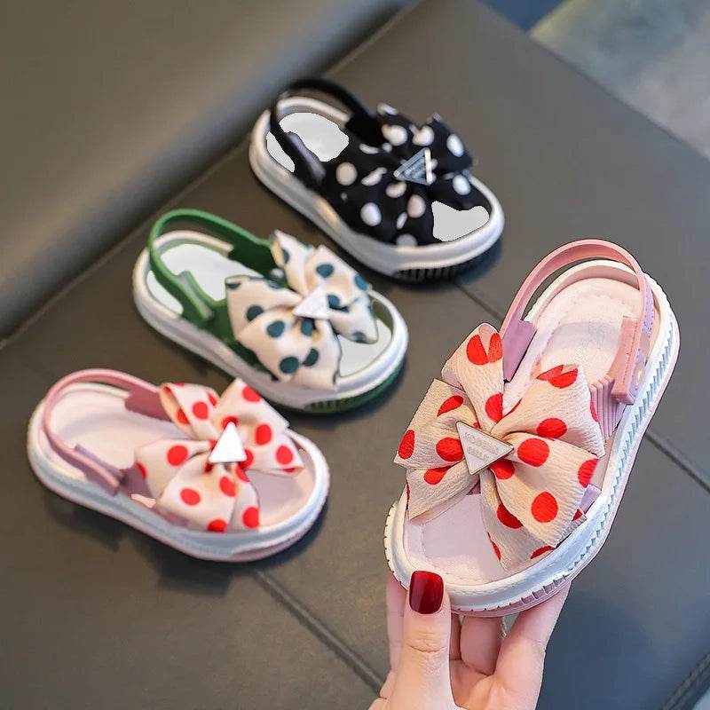 Summer Princess: Little Girls' Net Open-Toe Sandals with bowknot - IRRAKIDS
