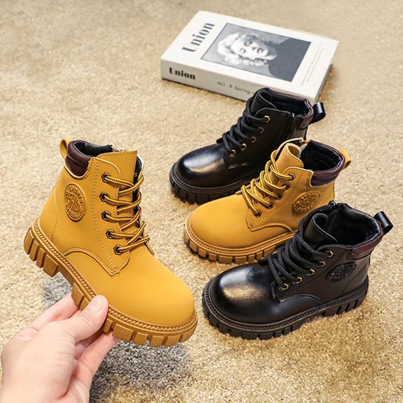 Ultimate Comfort and Durability: Khaki Kids' Low Tube Zipper Boots for Boys and Girls - IRRAKIDS