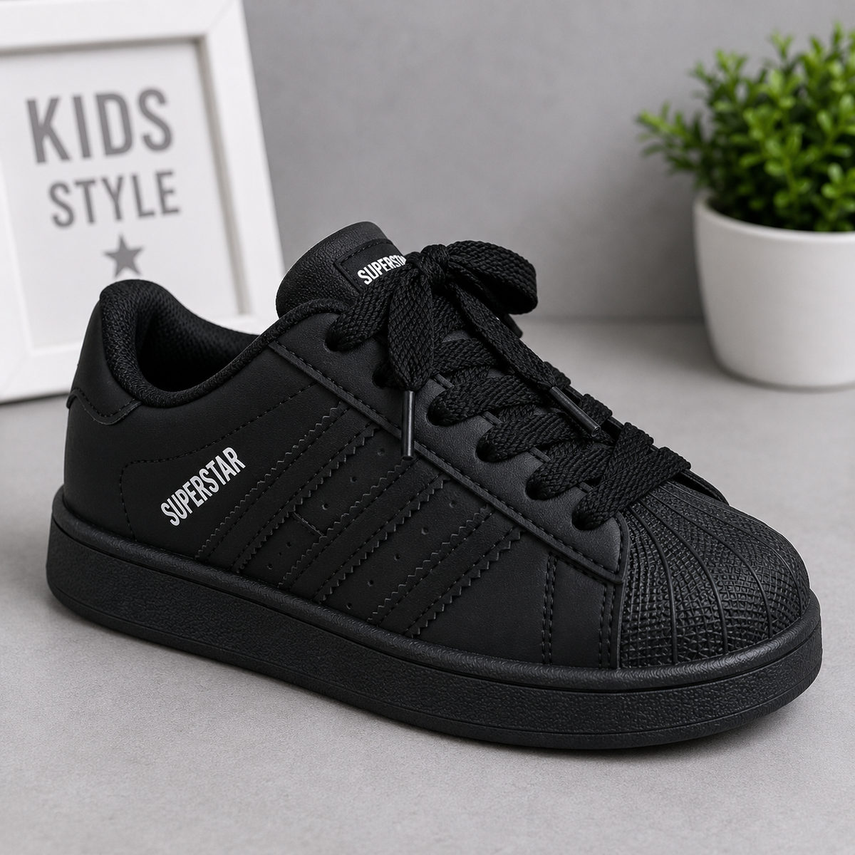 Baskets classiques à bout coquille pour enfants – Chaussures de sport décontractées à lacets pour garçons et filles