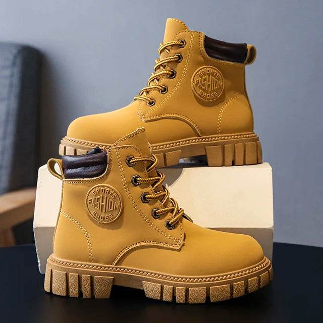 Ultimate Comfort and Durability: Khaki Kids' Low Tube Zipper Boots for Boys and Girls - IRRAKIDS