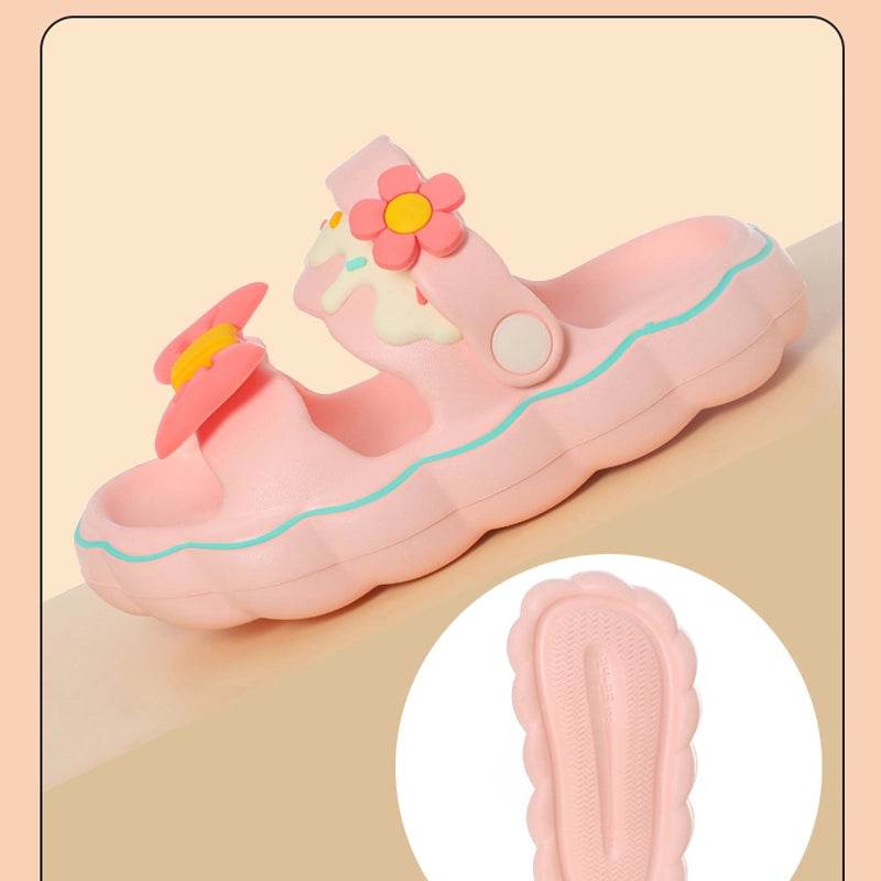 Cute girls summer slippers with bowknot. - IRRAKIDS