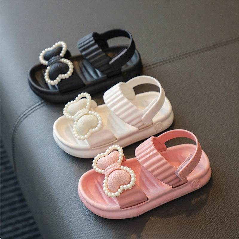 Beach Princess: Little Girls' Net Open-Toe Sandals with Non-Slip Sole - IRRAKIDS