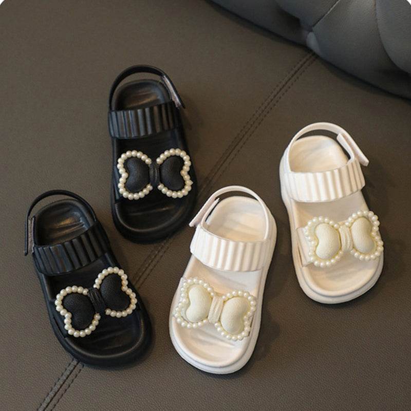 Beach Princess: Little Girls' Net Open-Toe Sandals with Non-Slip Sole - IRRAKIDS