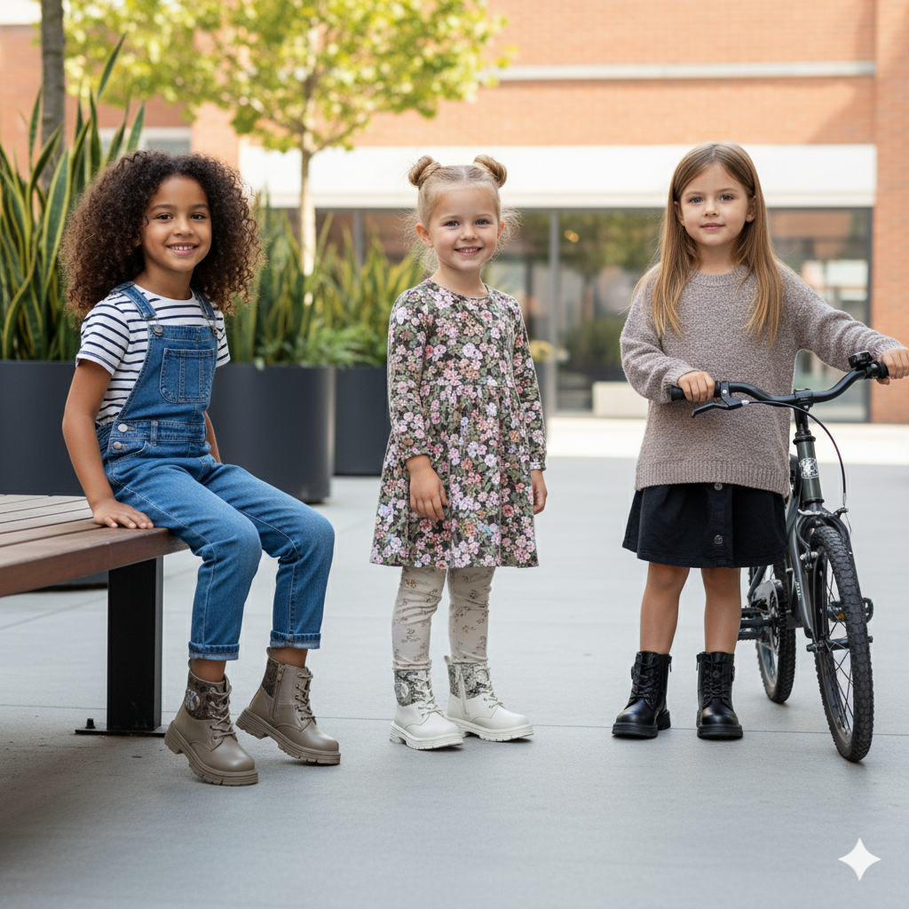 Bottines à lacets pour filles : crampons antidérapants pour des pas plus sûrs