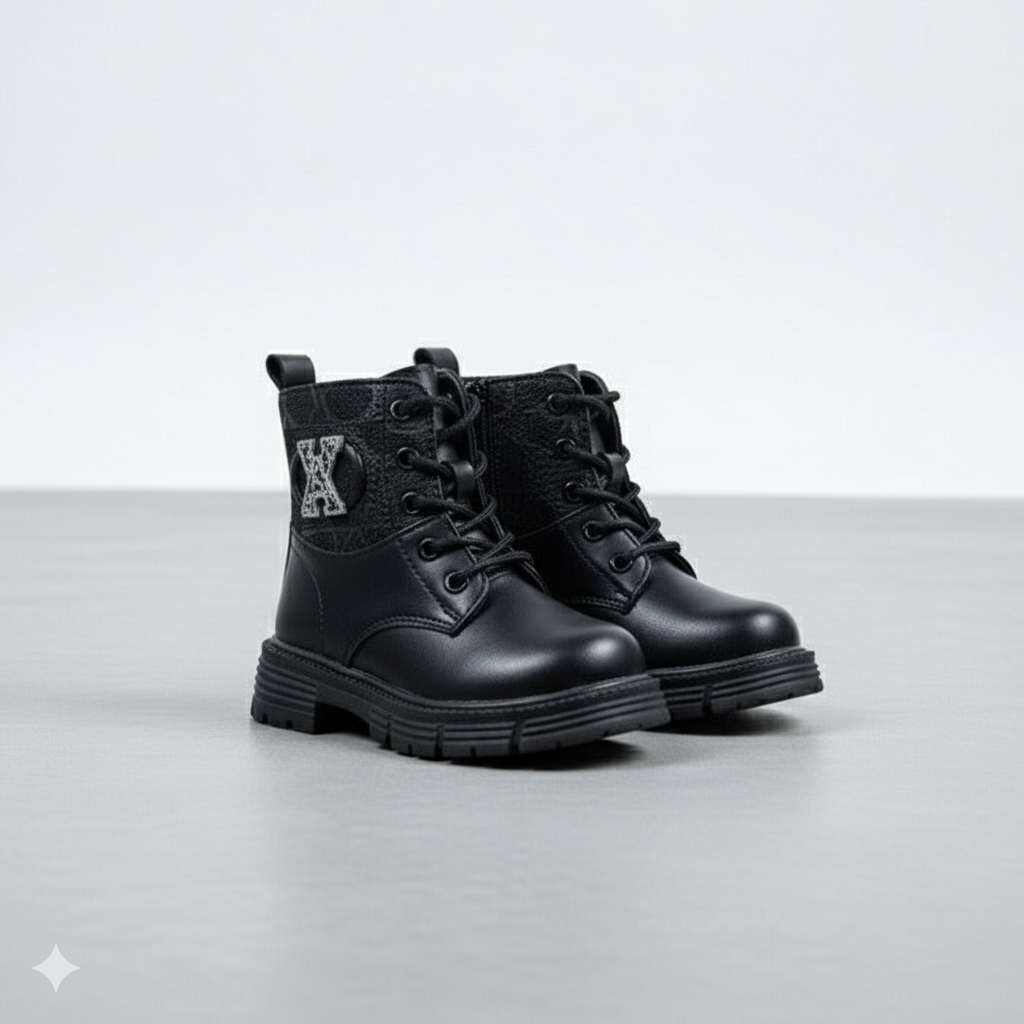 Bottines à lacets pour filles : crampons antidérapants pour des pas plus sûrs