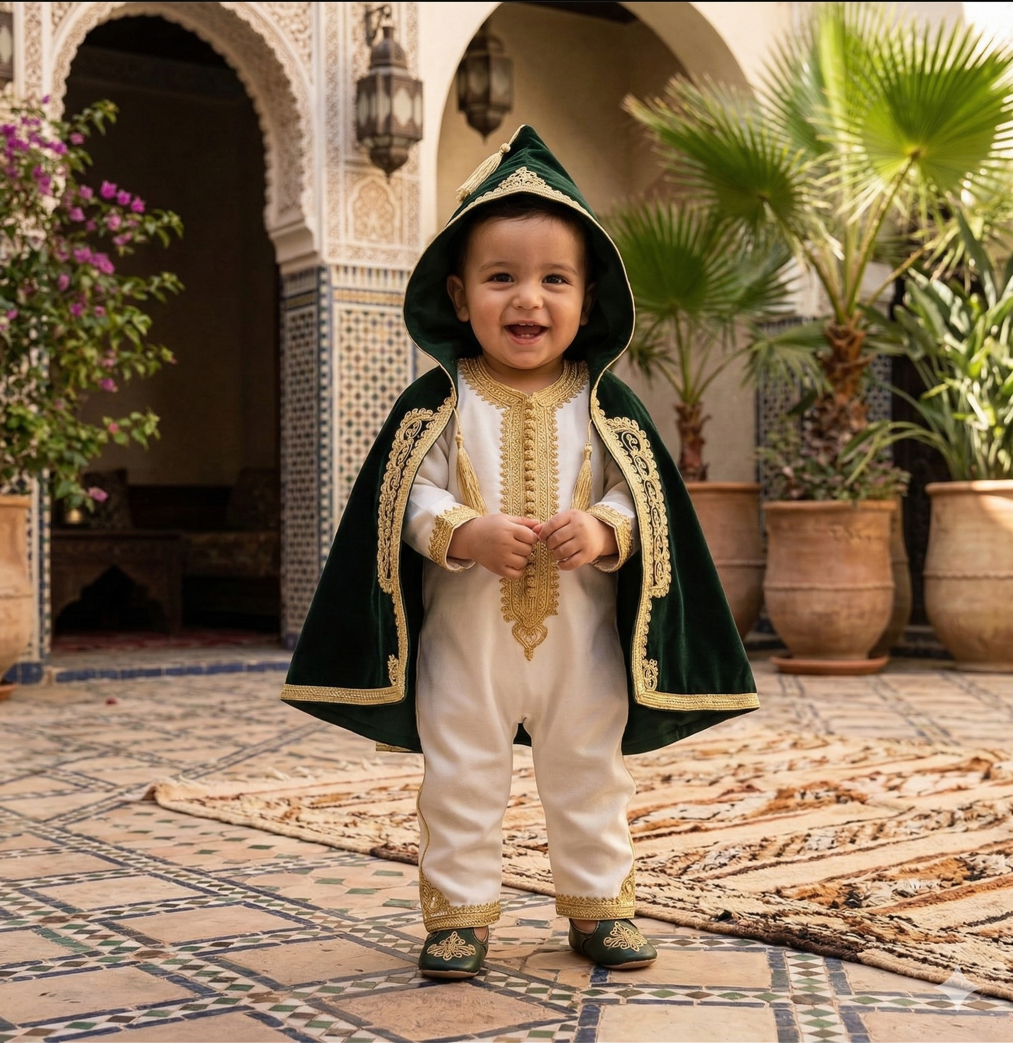 Ensemble thobe en coton pour bébé garçon musulman avec keffieh : tenue de photographie pour nouveau-né - France Ensemble thobe en coton pour bébé garçon musulman avec keffieh : tenue de photographie pour nouveau-né - France
