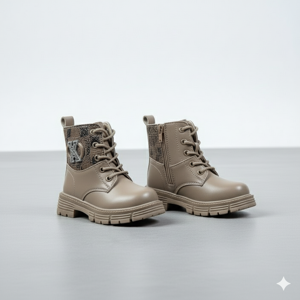 Bottines à lacets pour filles : crampons antidérapants pour des pas plus sûrs
