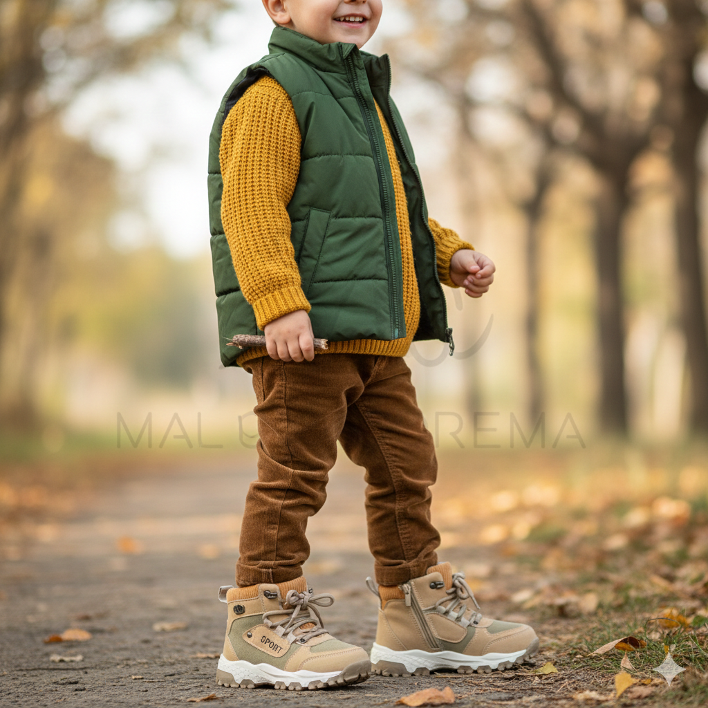 Bottines de sport pour enfants, chaussures d'hiver d'extérieur pour garçons et filles, baskets montantes antidérapantes, chaudes et confortables à lacets
