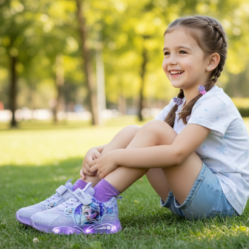 ✨ Baskets LED Sparkle Princess pour enfants – Chaussures à paillettes lumineuses ✨