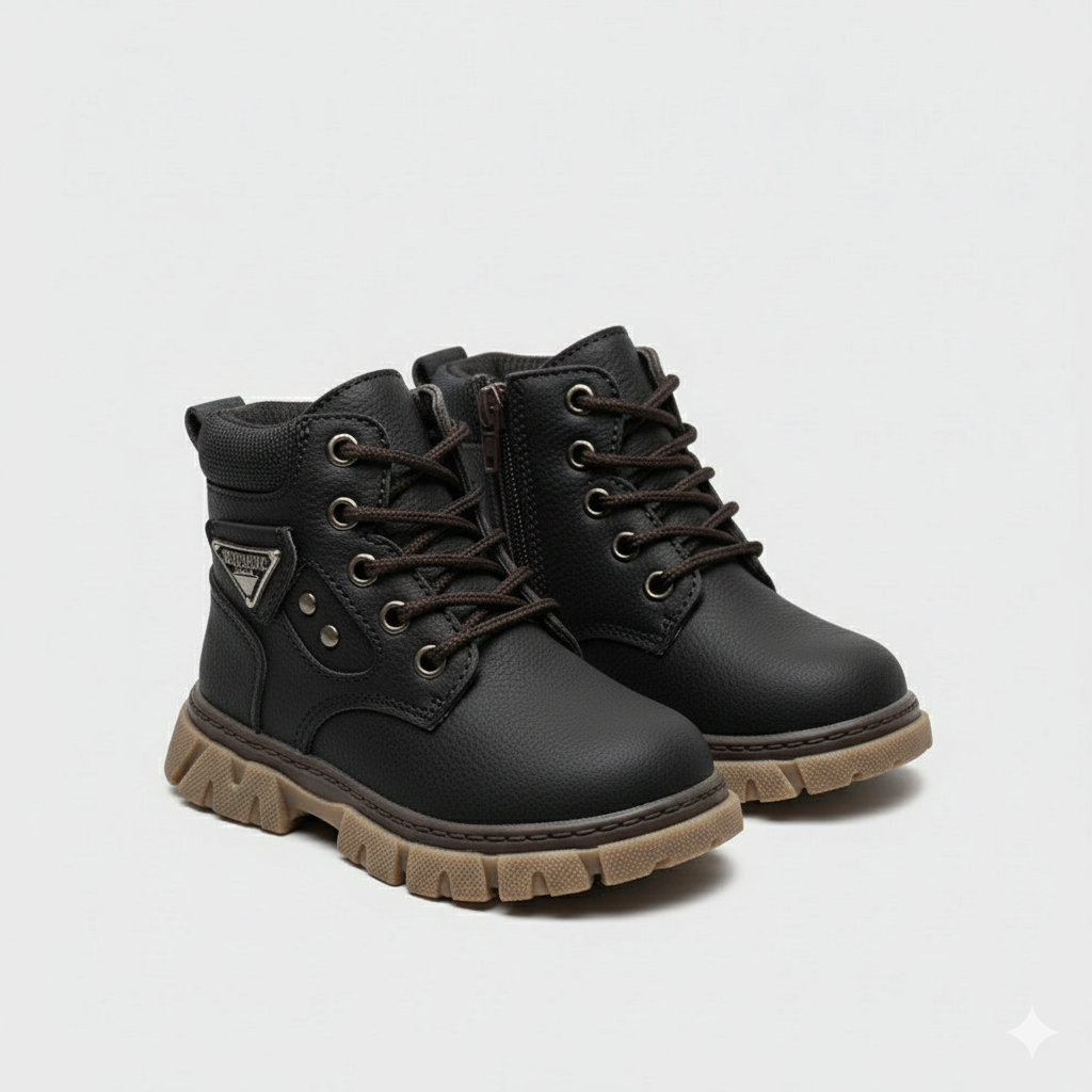 Boys’ Ankle Boots: Non‑Slip Grip, Side‑Zip Quick-On