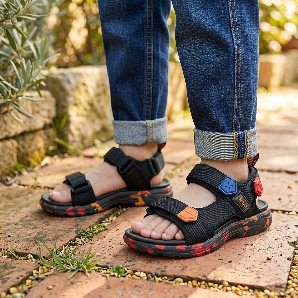 صنادل رياضية للأولاد بحزام قابل للتعديل – راحة خفيفة الوزن