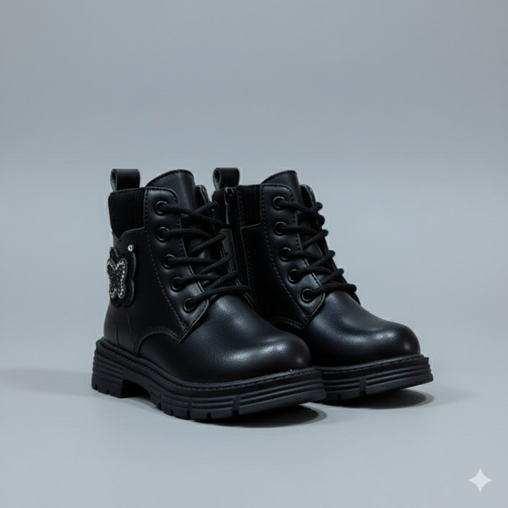Bottes papillon pour filles - Semelle antidérapante, maintien de la cheville
