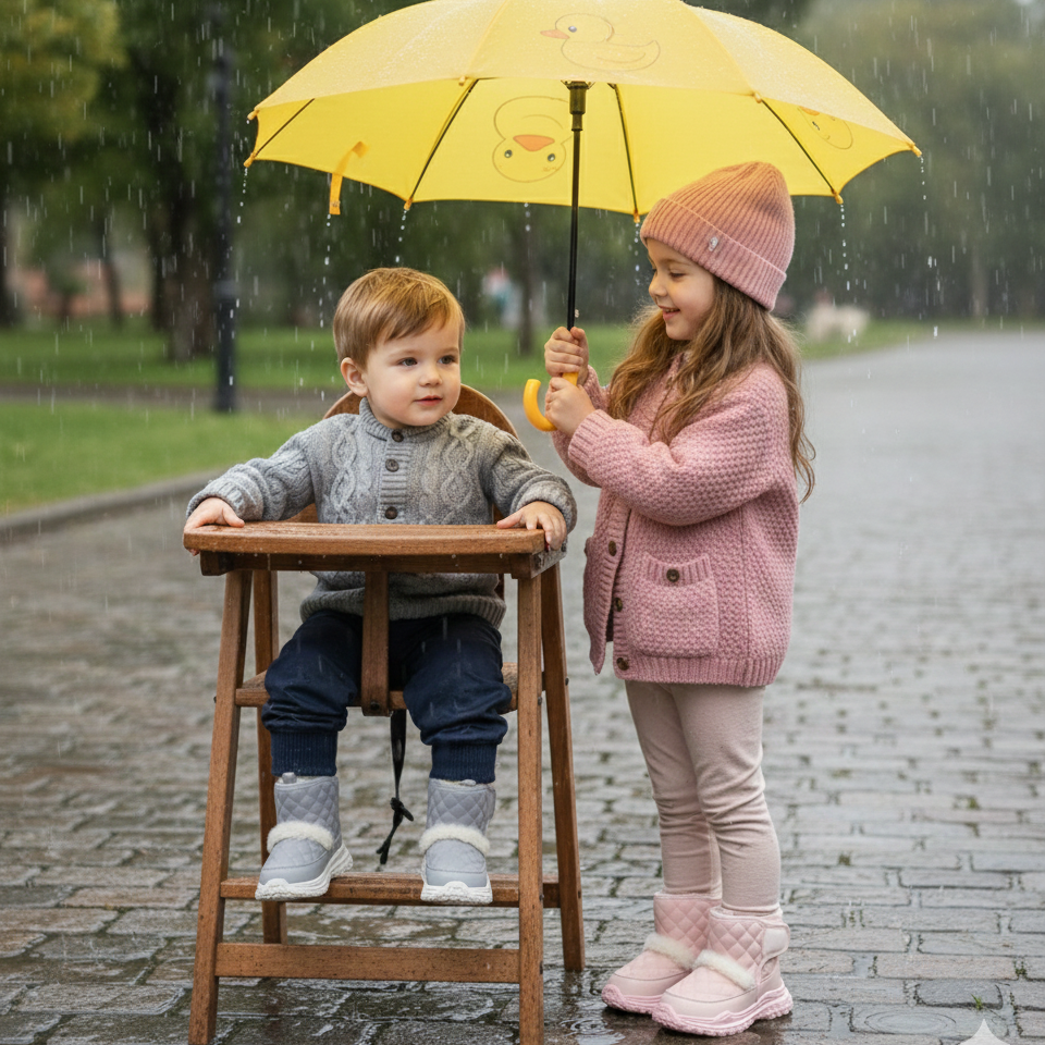 Toddler Kids Winter Snow Boots – Warm Faux Fur Lined Ankle Booties with Quilted Upper, Water-Resistant Outdoor Shoes with Anti-Slip Soft Sole for Girls & Boys