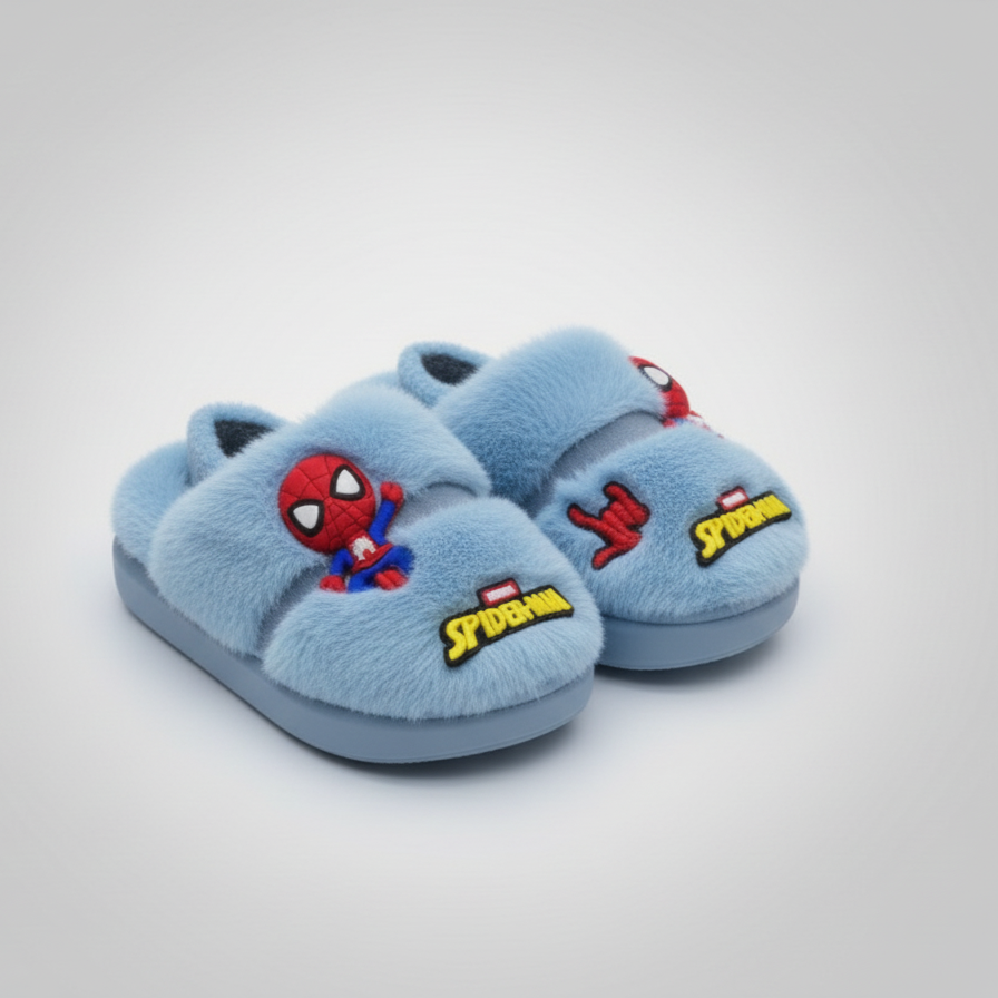 Chaussons Spider-Man : peluche chaude, protection à bout fermé