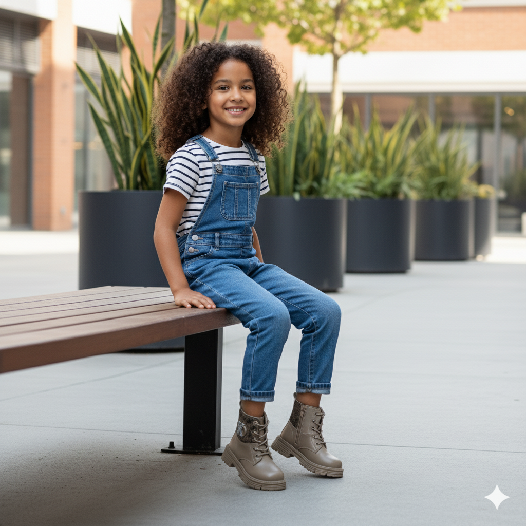 Bottines à lacets pour filles : crampons antidérapants pour des pas plus sûrs