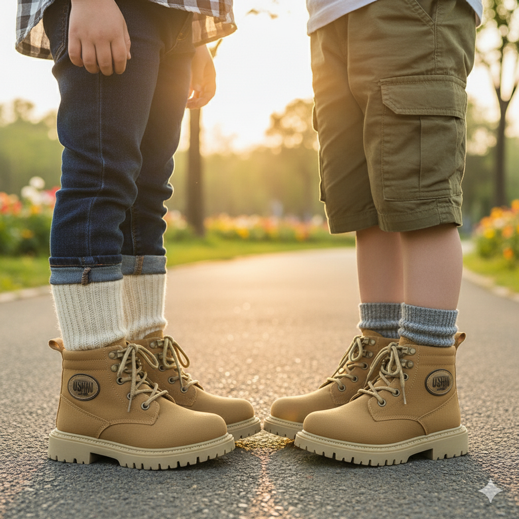 أحذية الأطفال: تغلب على الاندفاع - سحاب جانبي ونعل داخلي متين