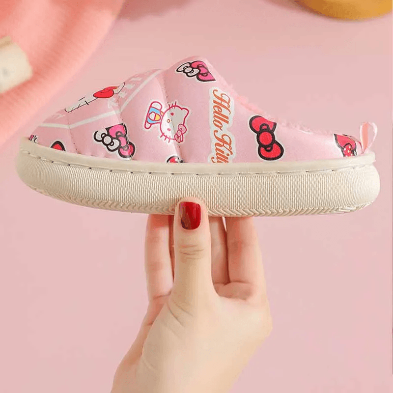 Hello Kitty Cozy Cotton Slippers: Adorable Autumn-Winter Indoor Delight for Kids! - IRRAKIDS