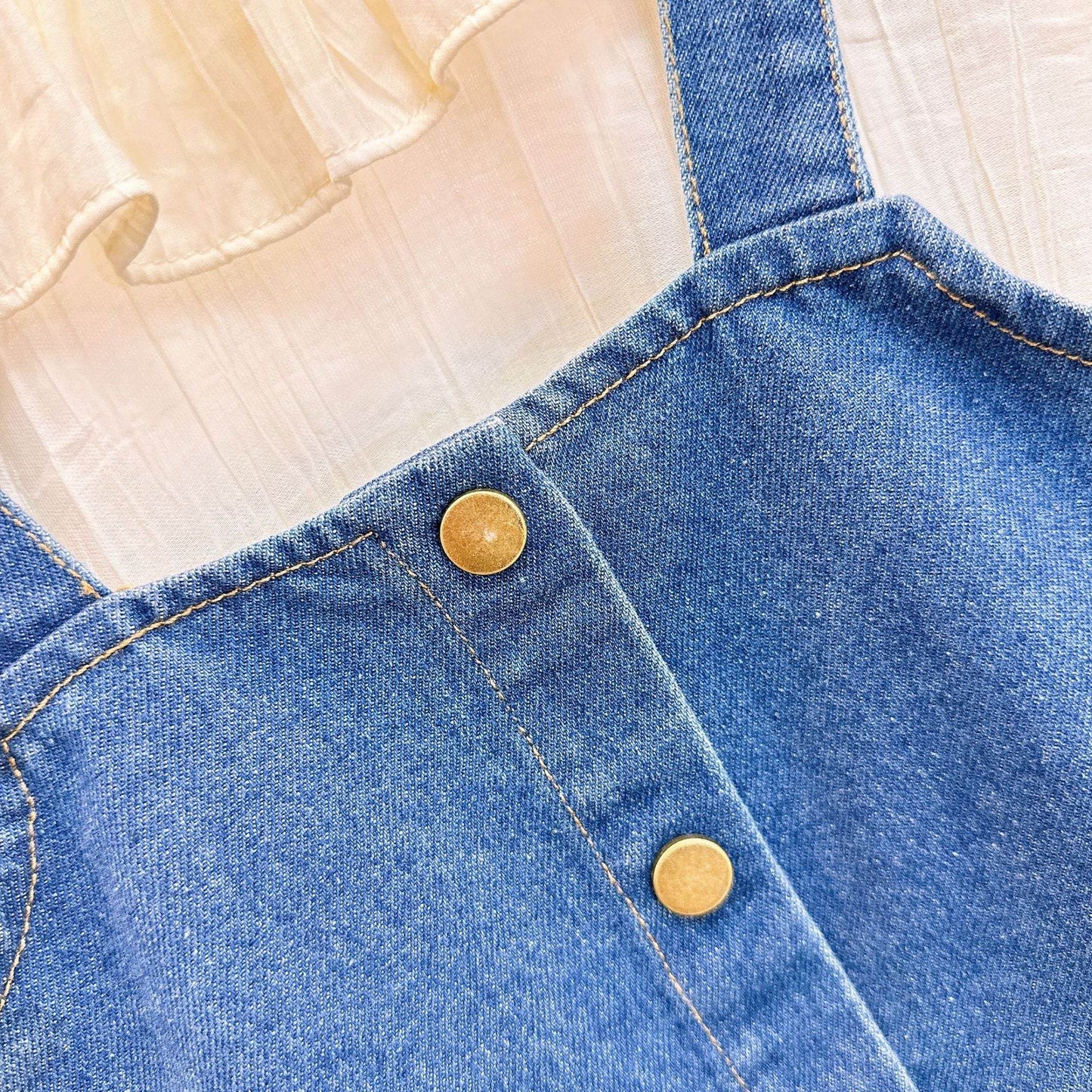 Stylish Girls Outfit Set - Ruffle Collar Shirt with Jeans and Fashionable Jacket - IRRAKIDS