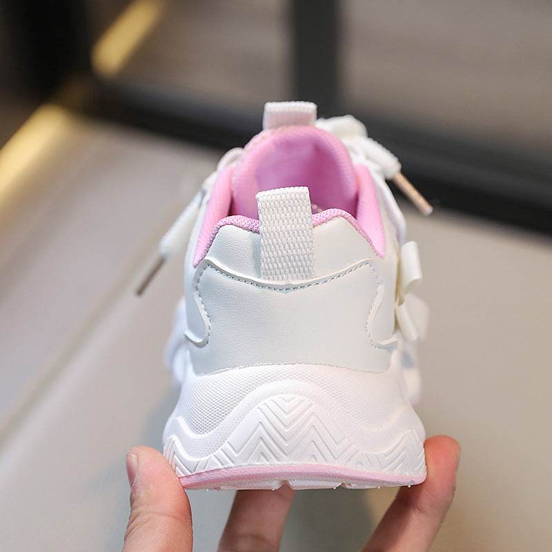 Fashion Bowknot Kids' Sneakers – Breathable Girls' Running Sports Shoes for School - IRRAKIDS