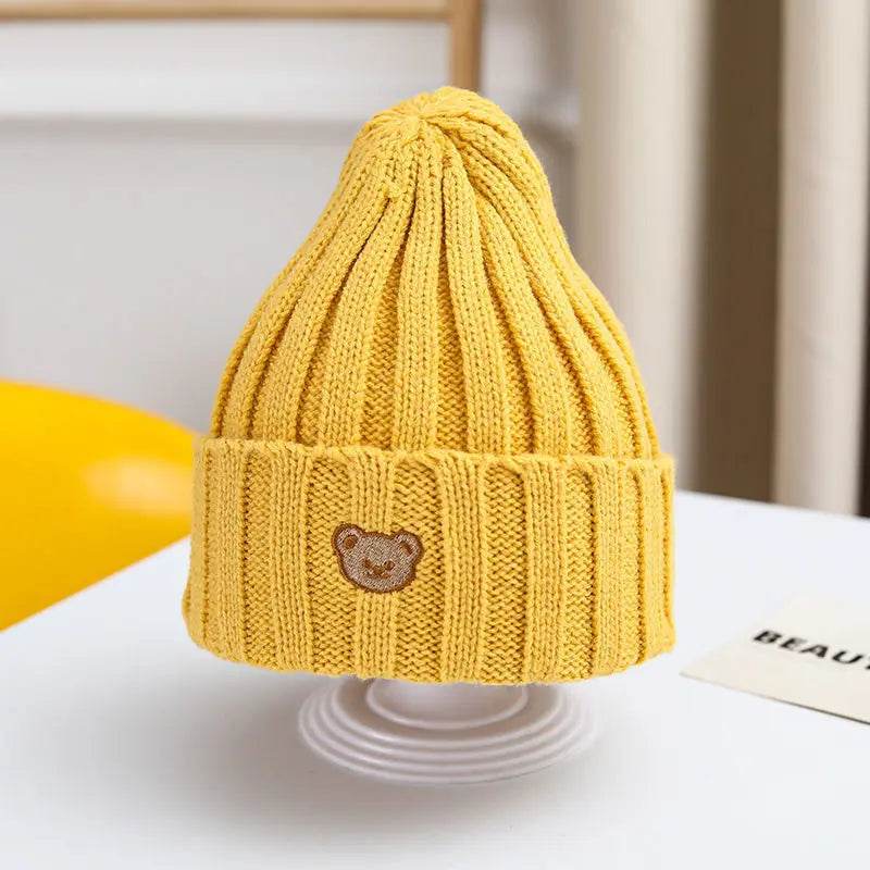 Adorable Bear Bliss: Cute Cartoon Soft Knit Beanies for Kids - Cozy Autumn & Winter Fashion - IRRAKIDS