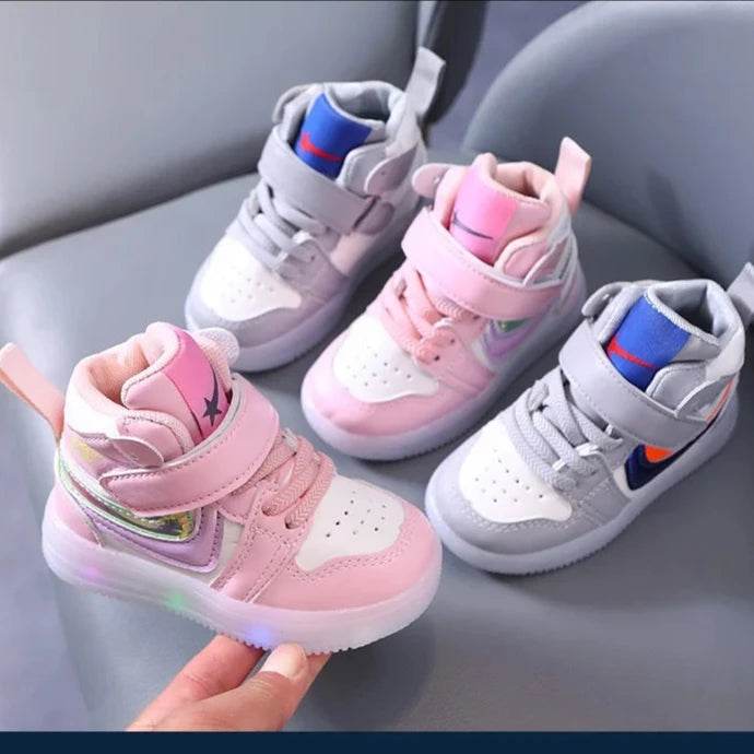 Soft walking shoes with led light for toddler boys and girls. - IRRAKIDS