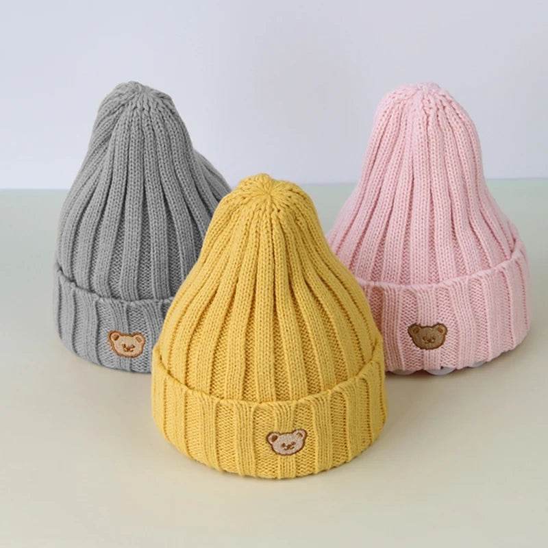 Adorable Bear Bliss: Cute Cartoon Soft Knit Beanies for Kids - Cozy Autumn & Winter Fashion - IRRAKIDS