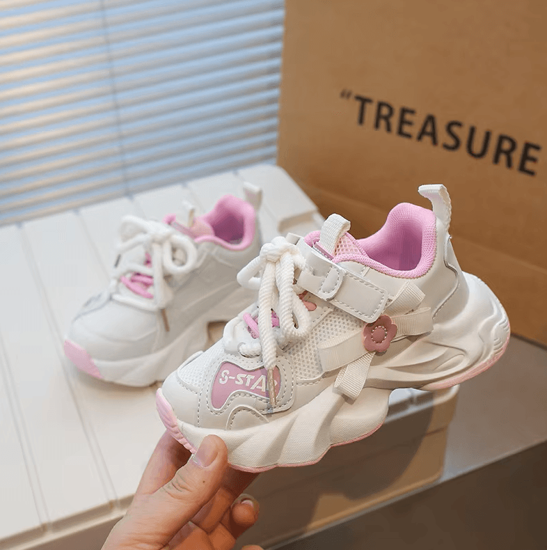 Fashion Bowknot Kids' Sneakers – Breathable Girls' Running Sports Shoes for School - IRRAKIDS