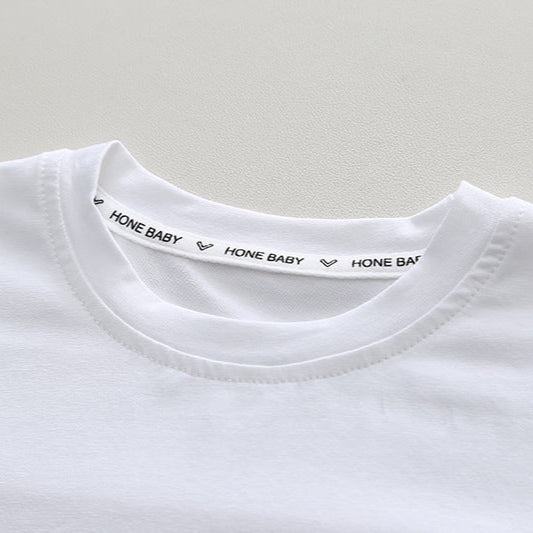 Ensemble d'été tendance pour enfants : t-shirt à lettres et short en jean, garçons/filles
