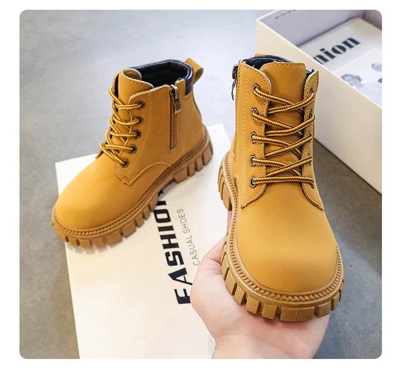 Ultimate Comfort and Durability: Khaki Kids' Low Tube Zipper Boots for Boys and Girls - IRRAKIDS