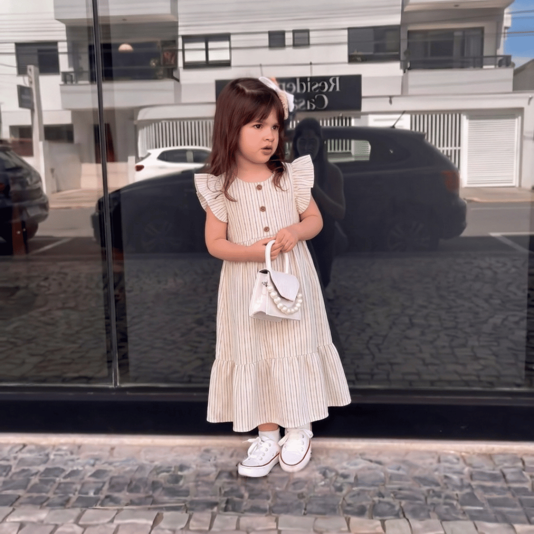 2026 New girls Summer Outfit Set Striped Cotton Shirt Shorts & Dress Soft Breathable Clothes for Girls