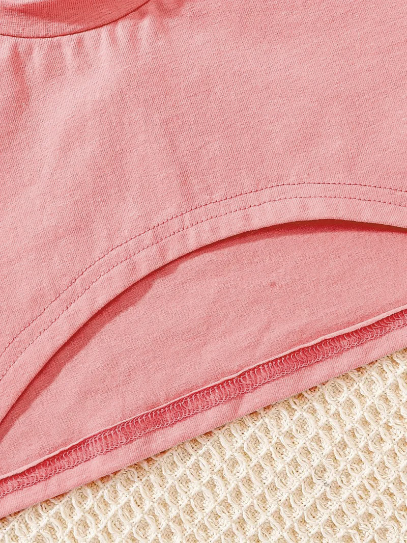 Tenue d'été 3 pièces Disney Stitch pour fille : ensemble haut court, débardeur et short pour s'amuser en plein air et se détendre.
