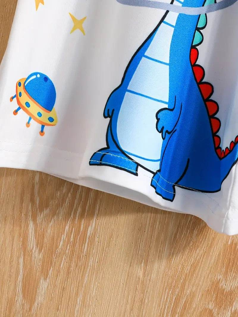 Toddler Boys 2 Piece Set Dinosaur Print Sleeveless Camisole Top with Shorts. - IRRAKIDS