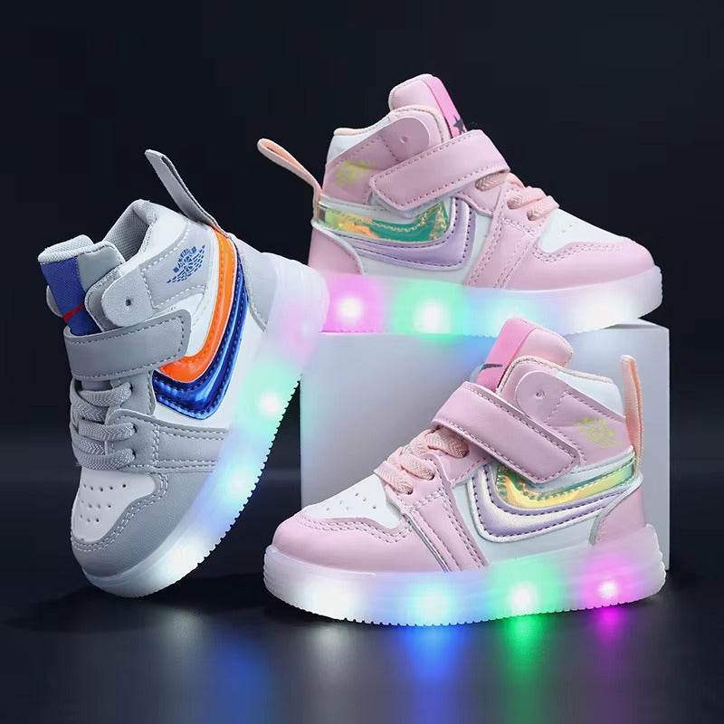 Soft walking shoes with led light for toddler boys and girls. - IRRAKIDS