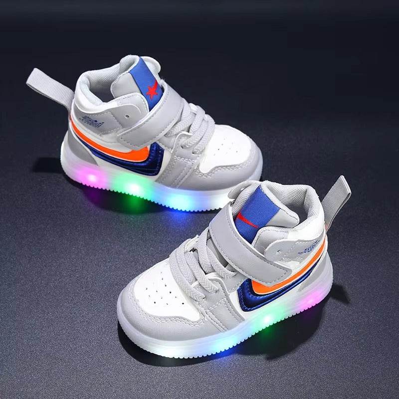 Soft walking shoes with led light for toddler boys and girls. - IRRAKIDS