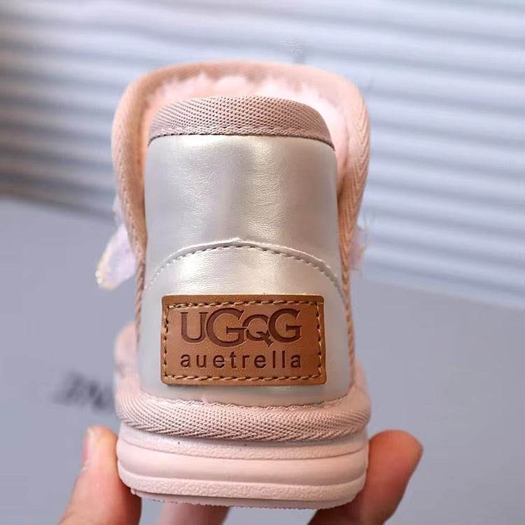 Elegant girls shoes with shiny pearl bow - IRRAKIDS