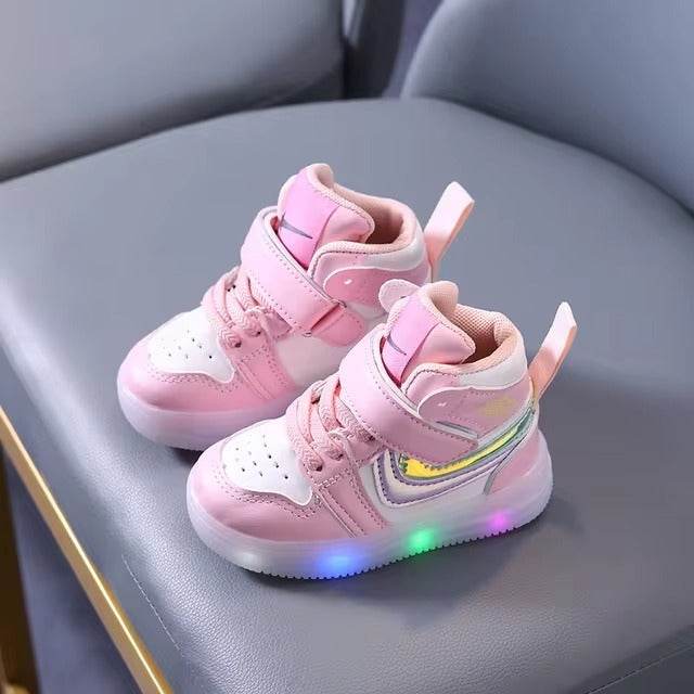 Soft walking shoes with led light for toddler boys and girls. - IRRAKIDS