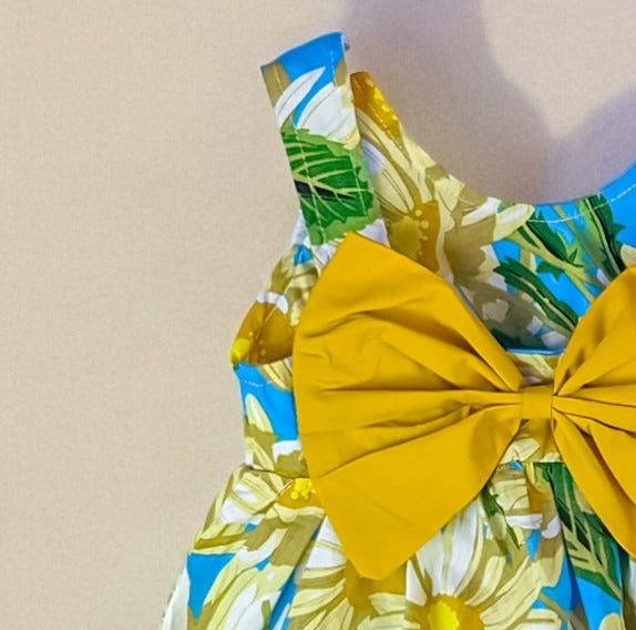 Charming Flower Dress & Hat Set – Bowknot Sleeveless Summer/Spring