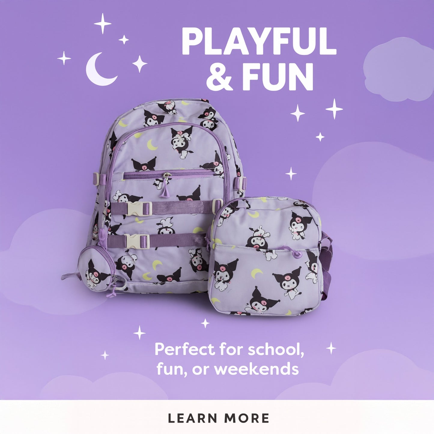 3-piece school bags for girls - suitable for primary and secondary school