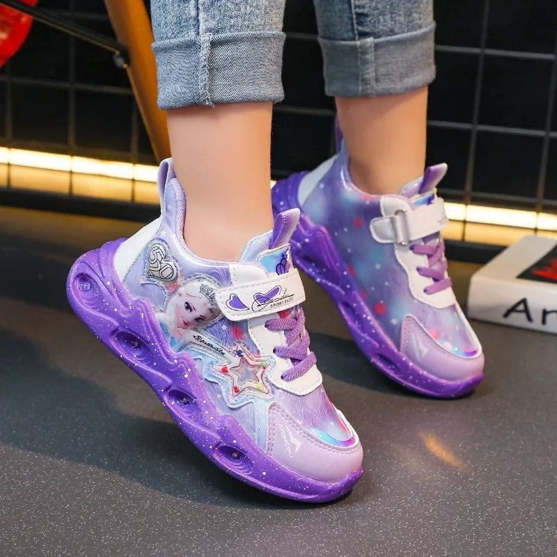 Chaussures pour filles avec lumières LED, confortables et élégantes