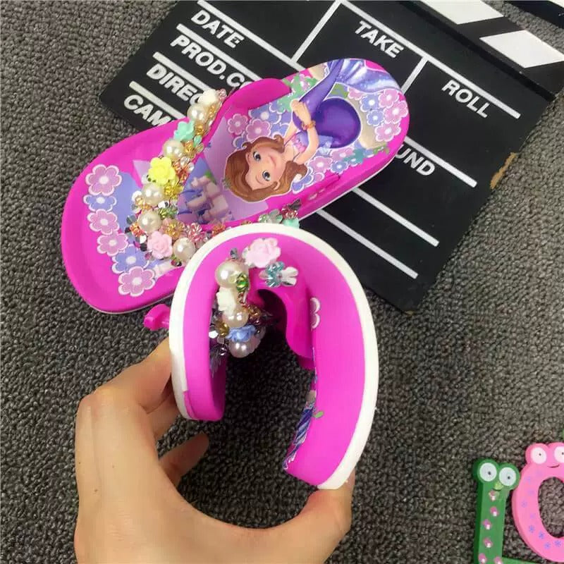 Sandales d'été princesse pour filles avec perles et roses – Confort élégant