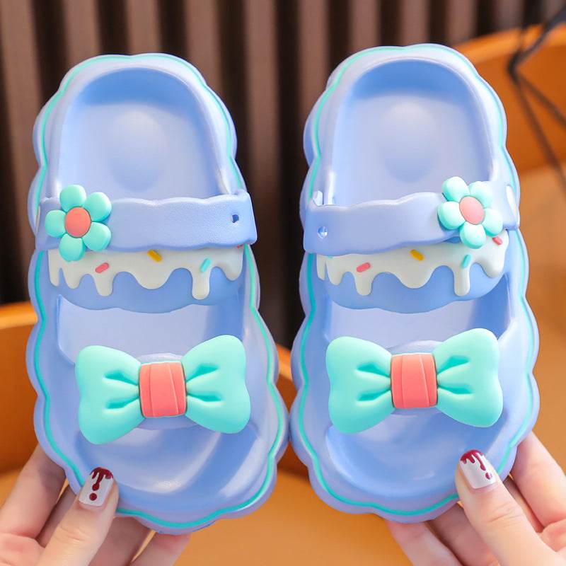 Cute girls summer slippers with bowknot. - IRRAKIDS