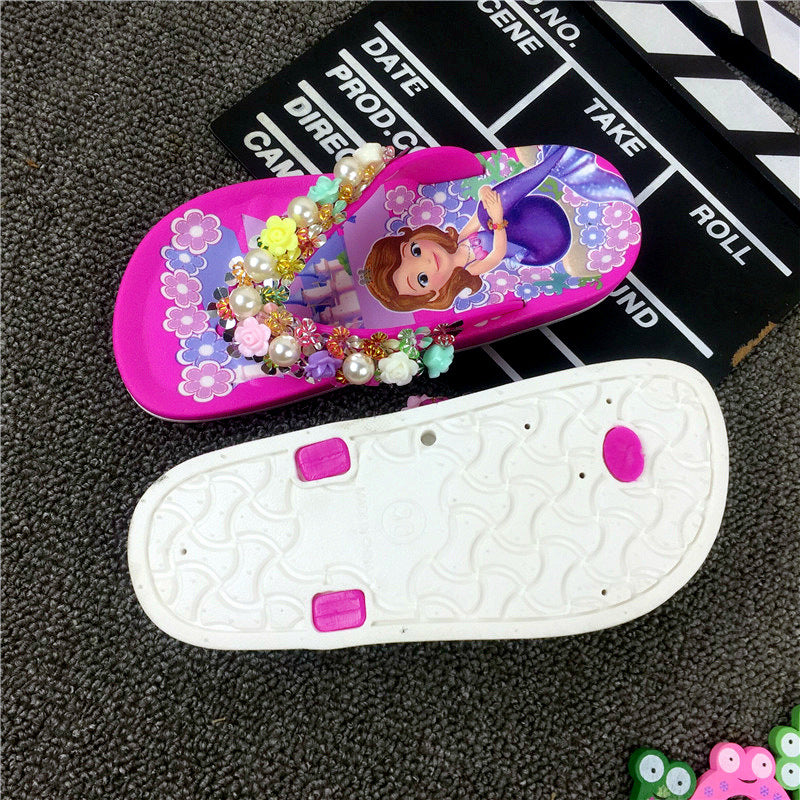 Sandales d'été princesse pour filles avec perles et roses – Confort élégant