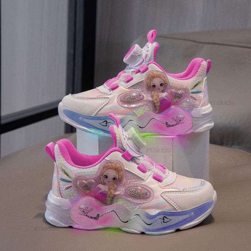 Frozen Magic: Disney Girls' Winter Sneakers , Breathable Design, and Leather Top for Stylish look! - IRRAKIDS
